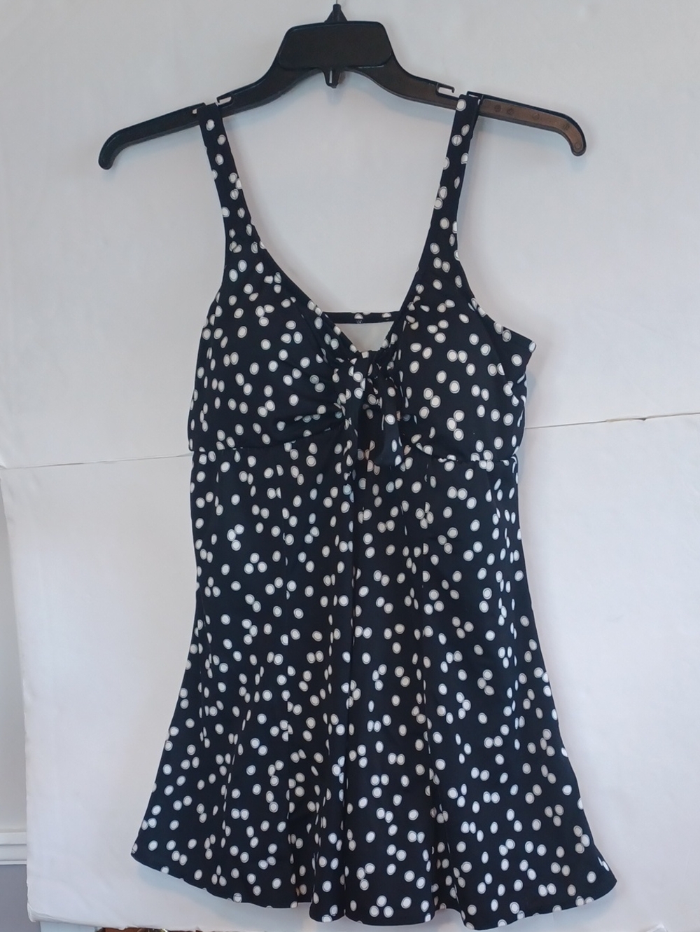 Croft & Barrow Black & White Polka Dot Swim Dress Sz.18